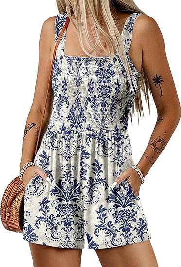 🌺 Floral Print Sleeveless Beach Jumpsuit