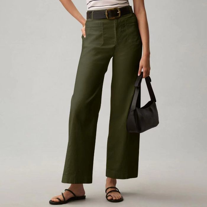 Plus Size High Waisted Slimming Solid Color Suit Pants