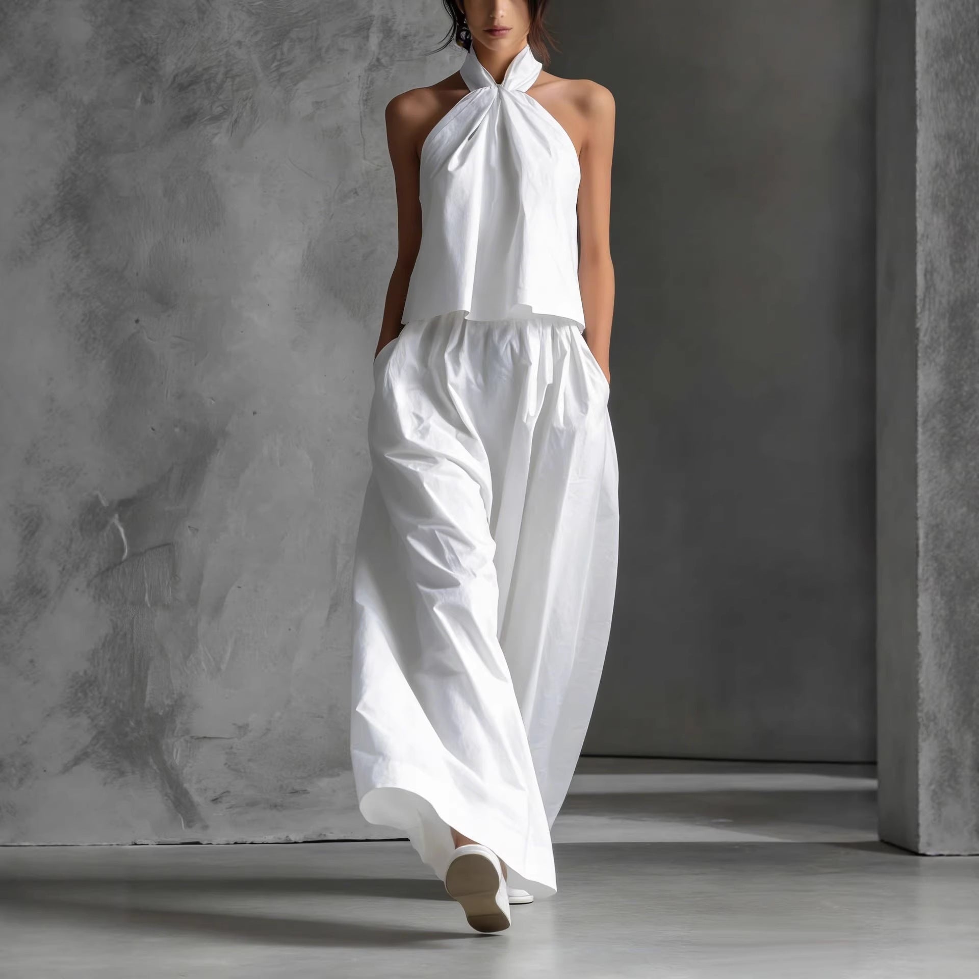 Women's Loose Sleeveless Top & High-Waist Wide-Leg Pants Set – 4 Colors S–XXL