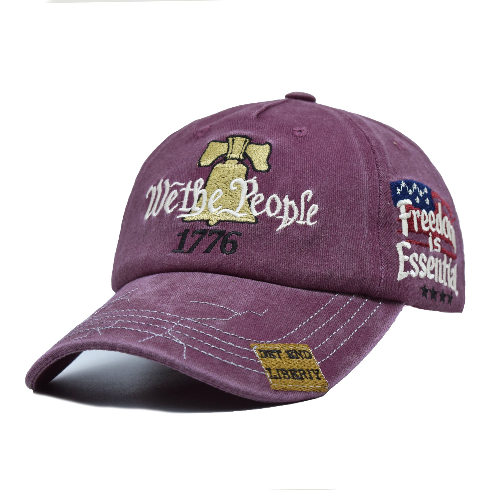 Women's Embroidered Cotton Baseball Cap | Retro Letter Style