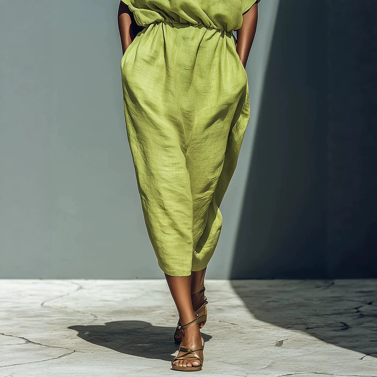 Women's Batwing Sleeve Off-Shoulder Elastic Waist Maxi Dress