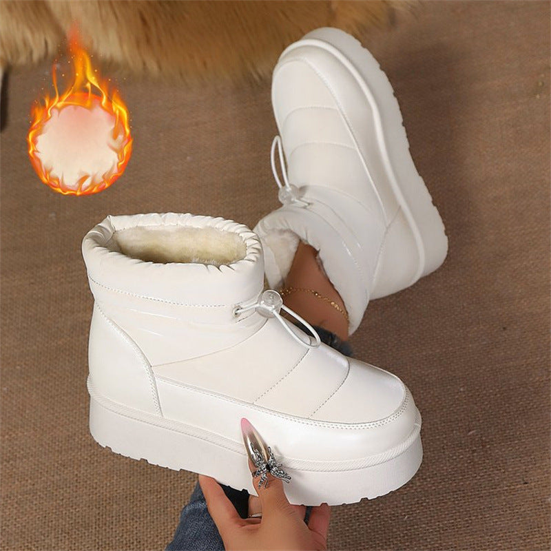 Women’s Fleece-Lined Short Boots – Warm Cotton Lined Winter Ankle Boots