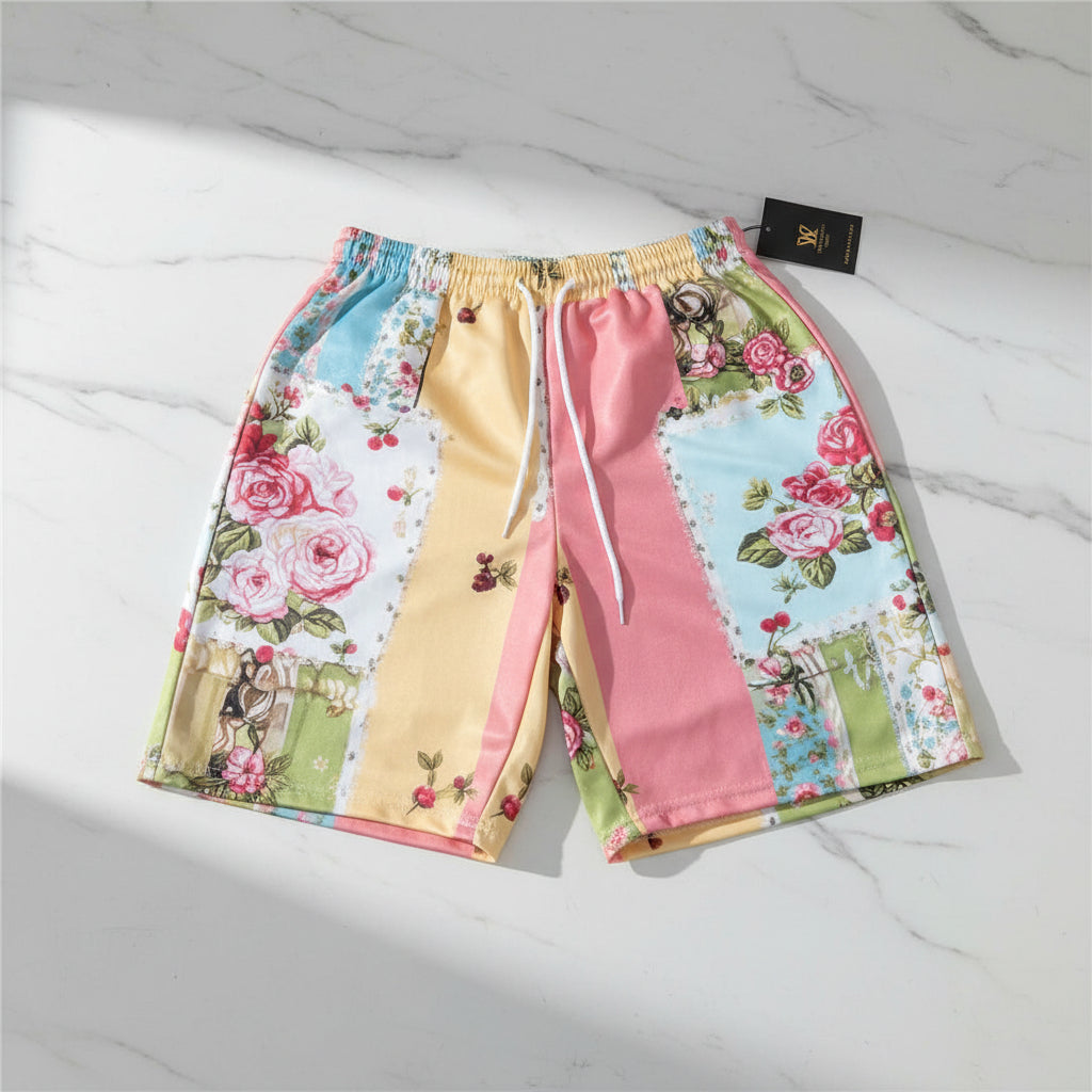 Women’s Retro Floral Print Casual Shorts