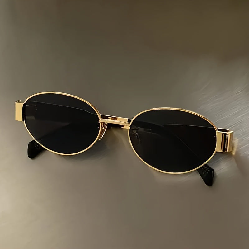 Vintage Oval Sunglasses – Light Luxury Gold & Silver Frame