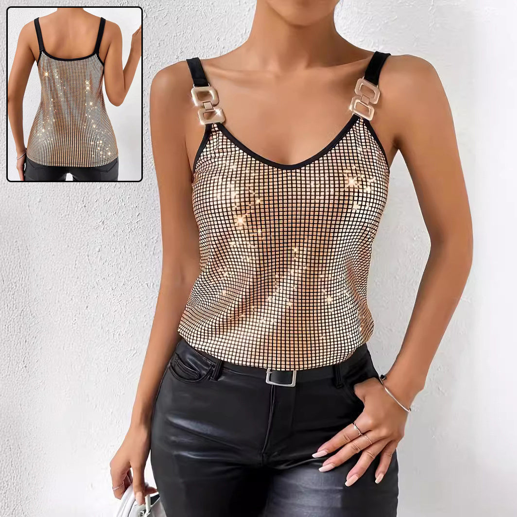 ✨ Women's Summer Sequined Suspender Chain Vest Top