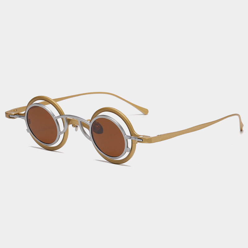 Pure Titanium Small Round Sunglasses – Retro Luxury Shades