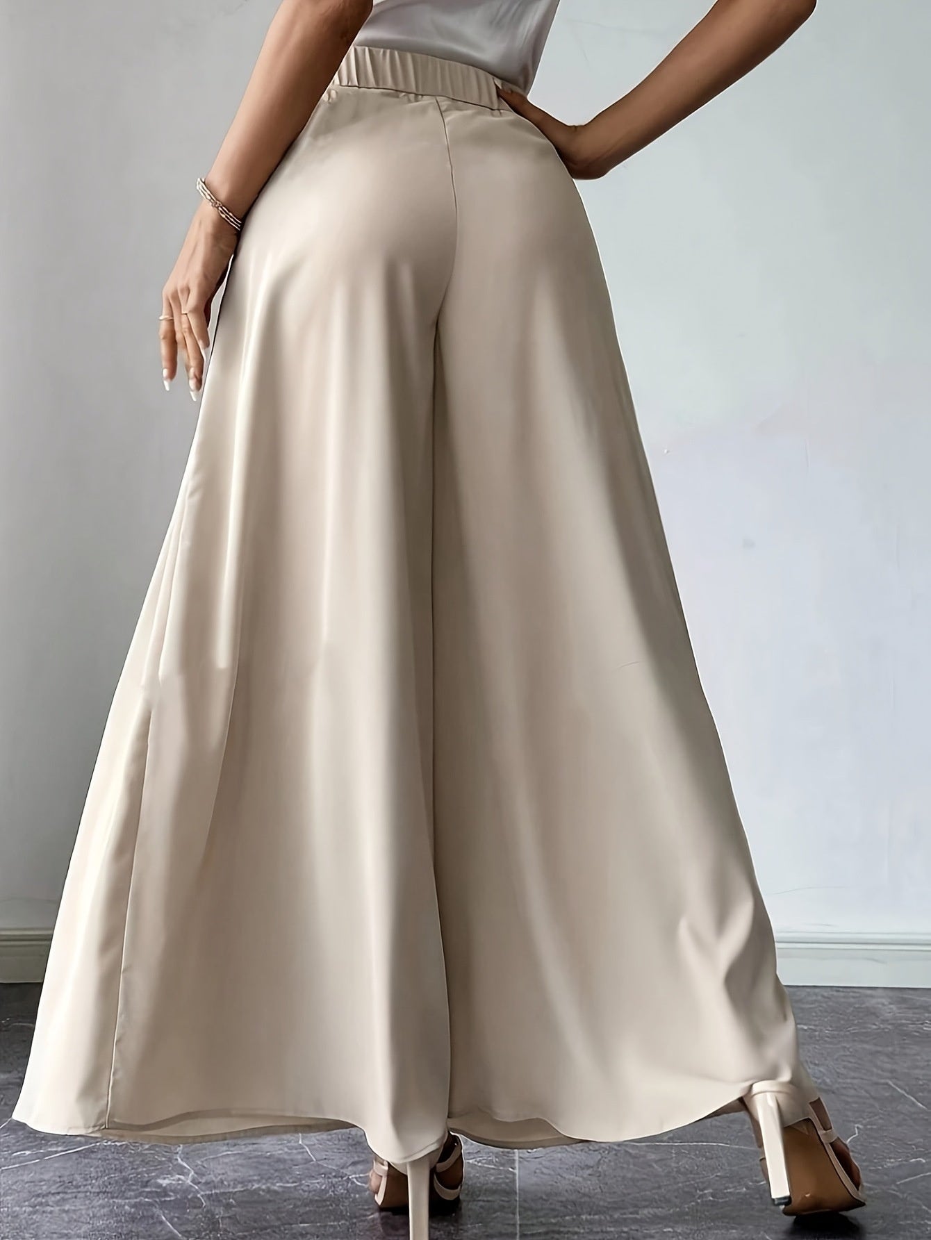 Women's High-Waist Pleated Wide-Leg Pants – Relaxed Bohemian Linen