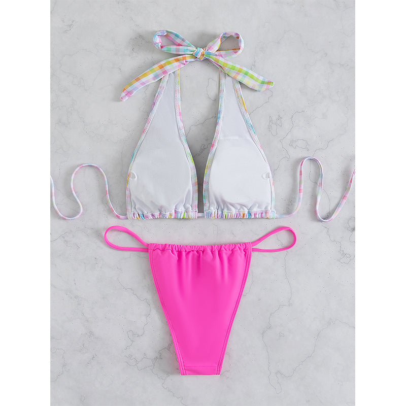 Halter Bikinis Triangle Swimsuit Women Thong Bathing Suits Swimwear