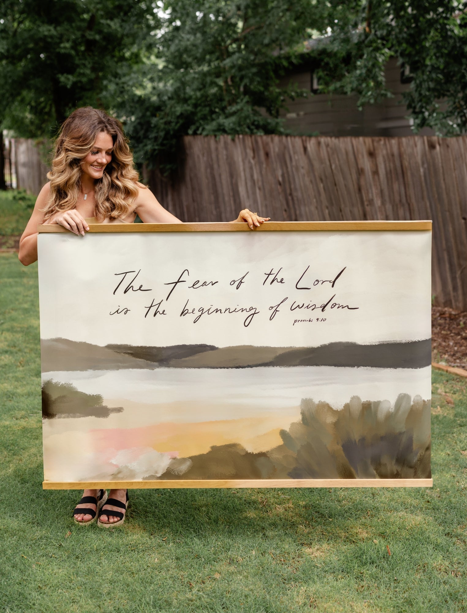 Large Canvas with Banner Wood: Fear of the Lord