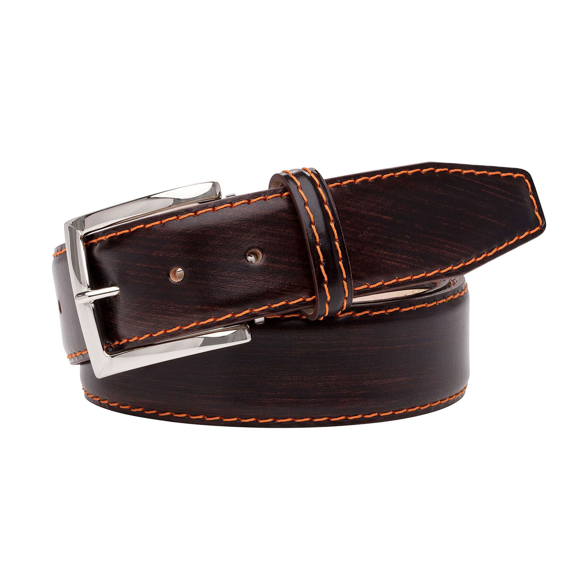 Hand stained Brown Veg Tan Belt