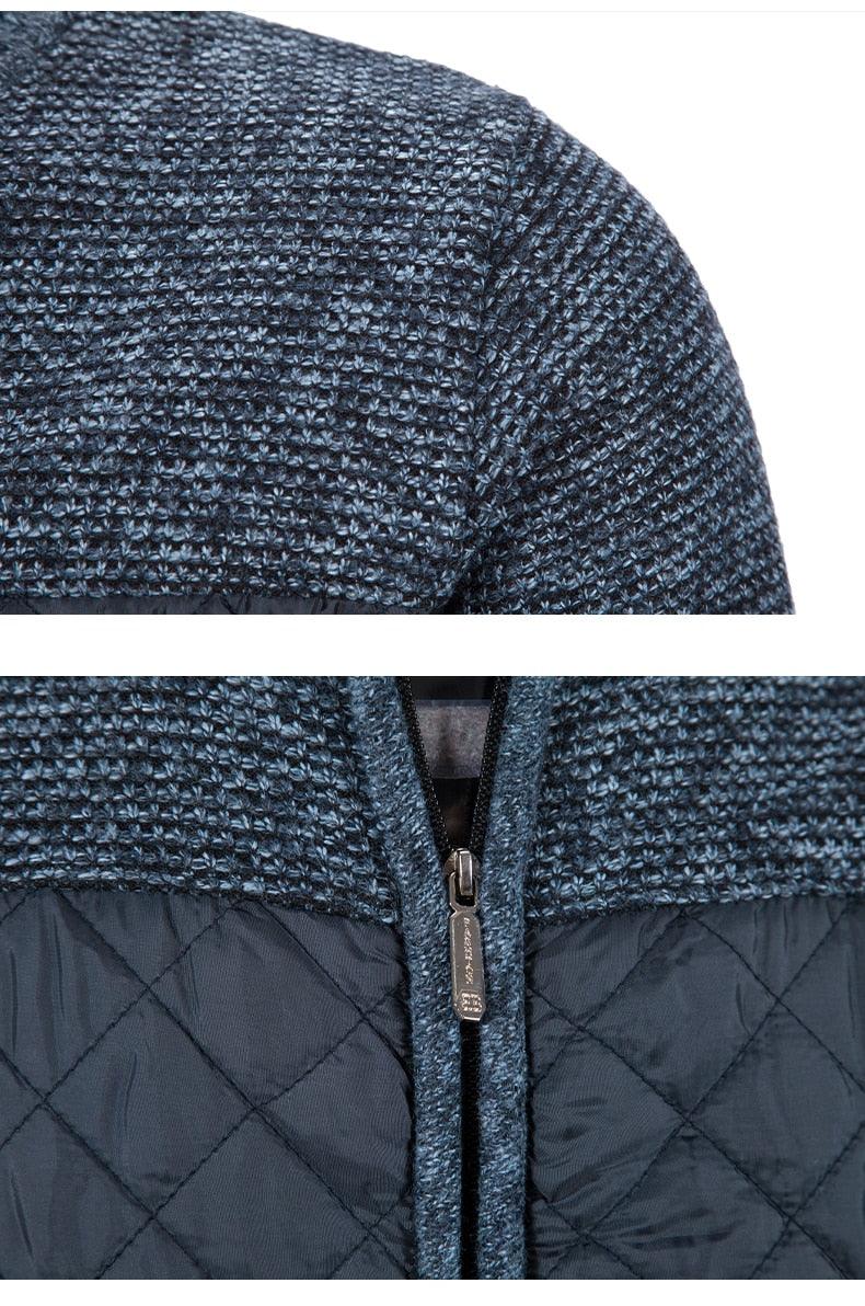 Men's Autumn Winter Fleece Hooded Jacket Slim Fit Casual Warm Coat