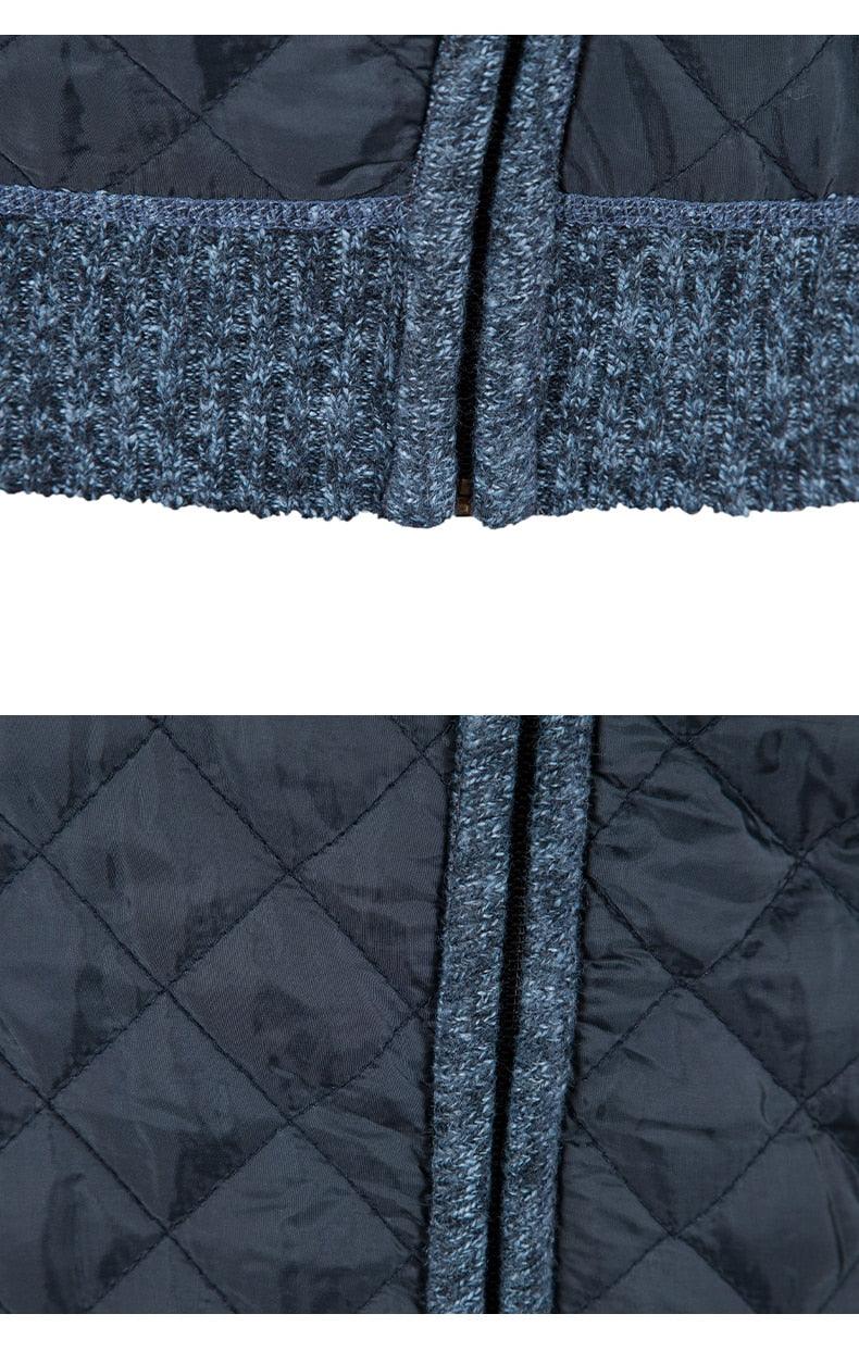 Men's Autumn Winter Fleece Hooded Jacket Slim Fit Casual Warm Coat