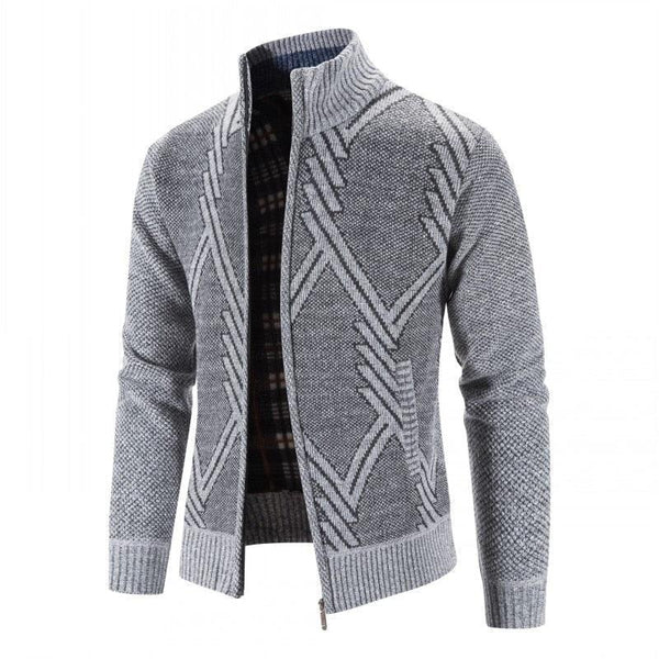 Men's Autumn Winter Fleece Hooded Jacket Slim Fit Casual Warm Coat
