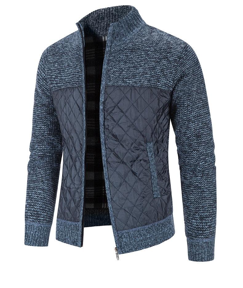 Men's Autumn Winter Fleece Hooded Jacket Slim Fit Casual Warm Coat