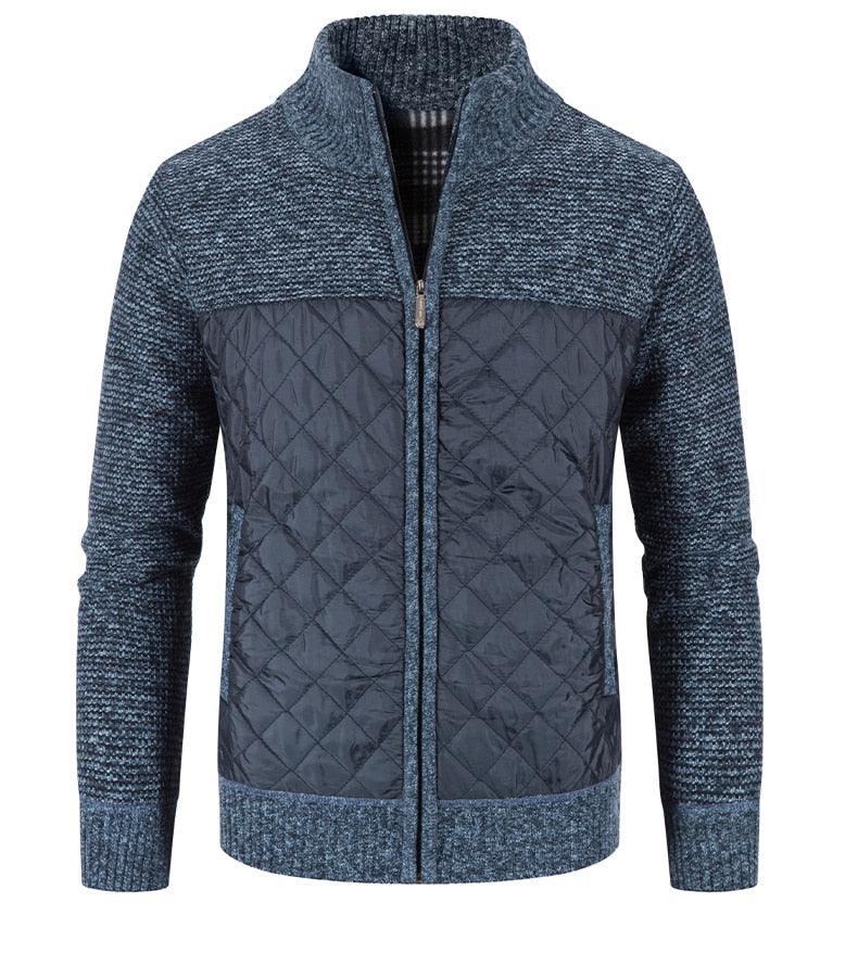 Men's Autumn Winter Fleece Hooded Jacket Slim Fit Casual Warm Coat