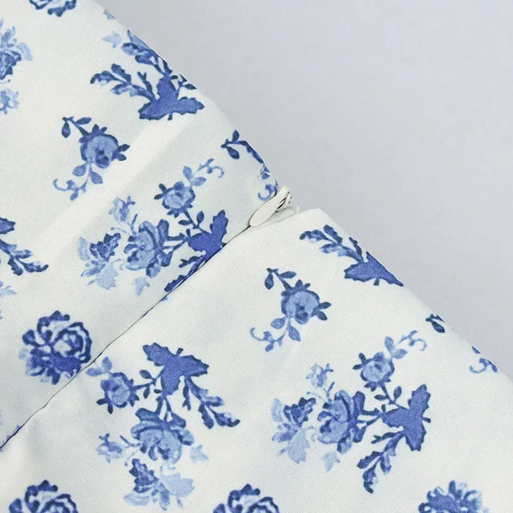 Women's Summer Puff Sleeve Floral Maxi Dress