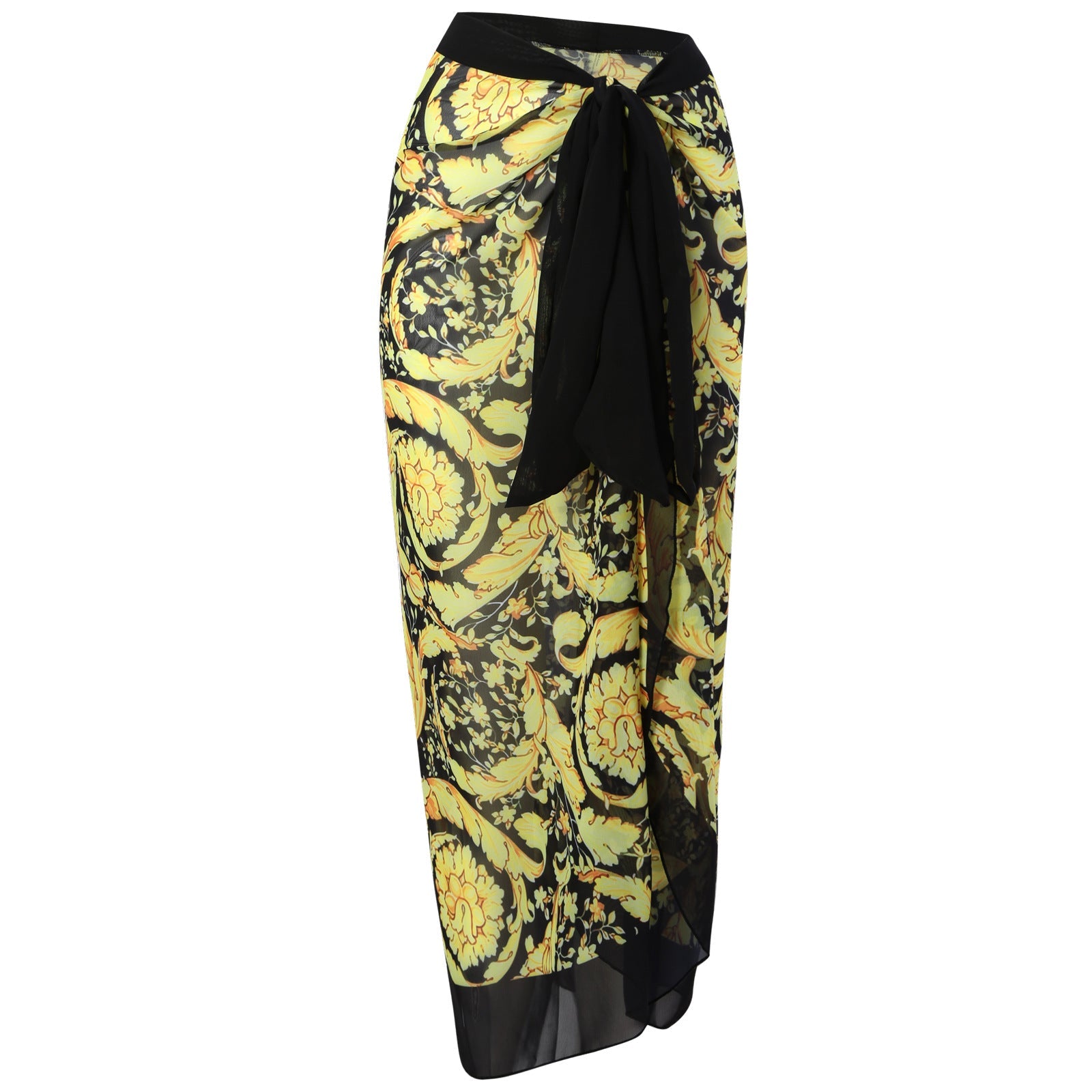 Flying Edge One Piece Women Swimwear Retro Cover Belly Slimming Swimsuit Chiffon Beach Dress