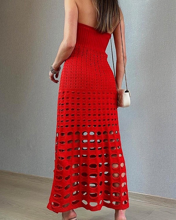 Spring Summer Tube Top One Step Dress Seaside Sexy Tight Dress