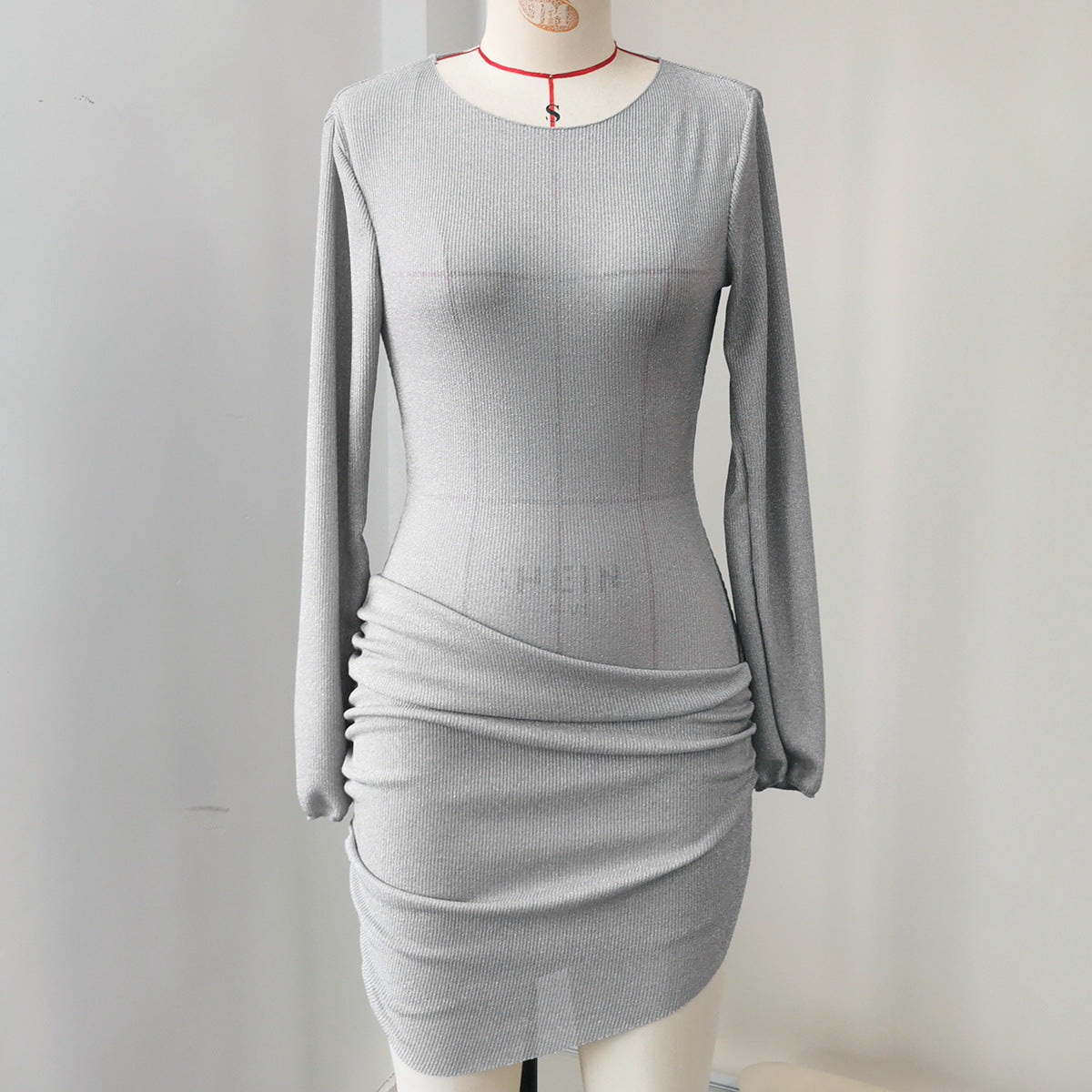 Solid Color Long Sleeve One Piece Outer Wear One Piece Blouse Beach Dress Seaside Vacation