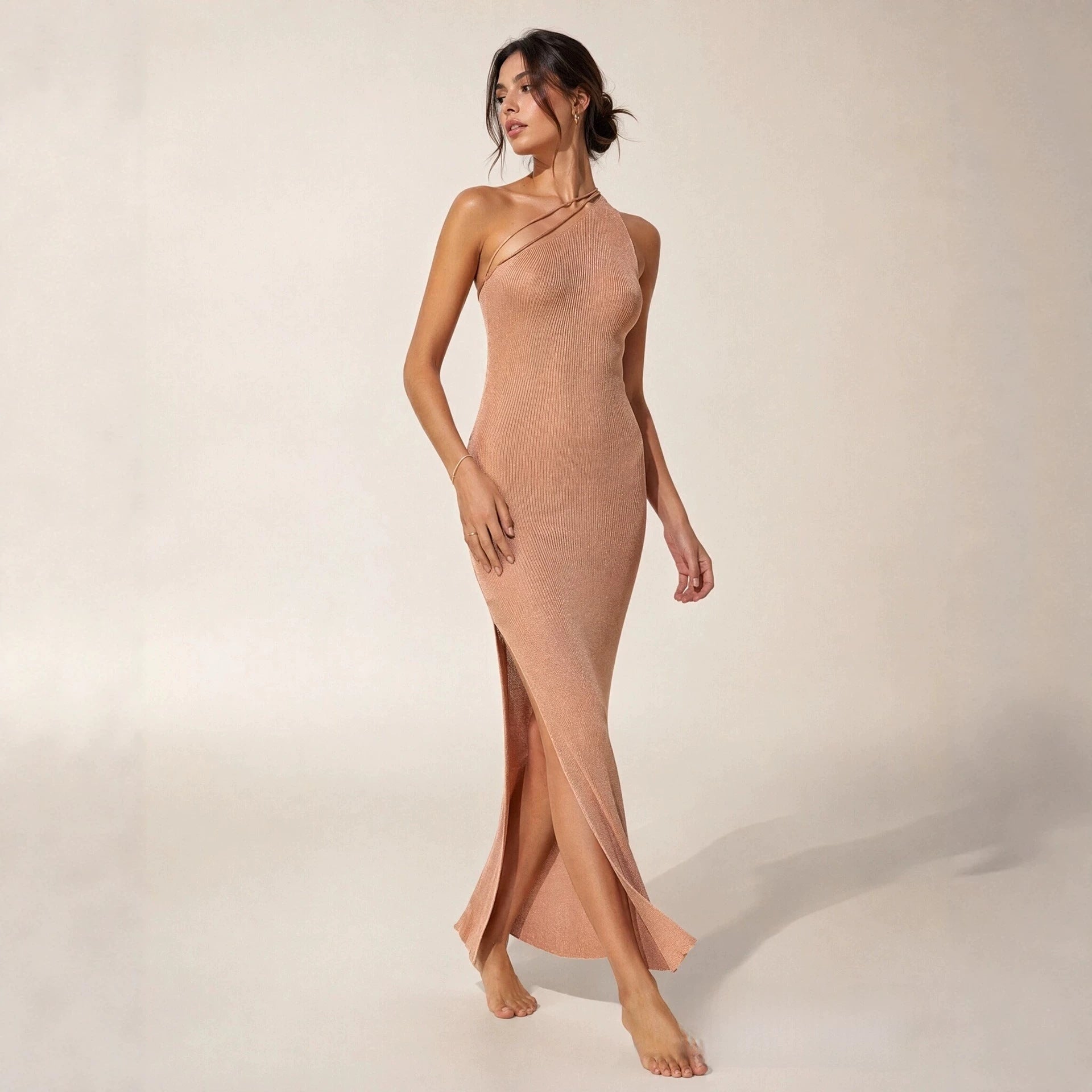 Summer Beach Dress Women Solid Color Sexy Knitted Beach Bikini Swimsuit Dress Blouse