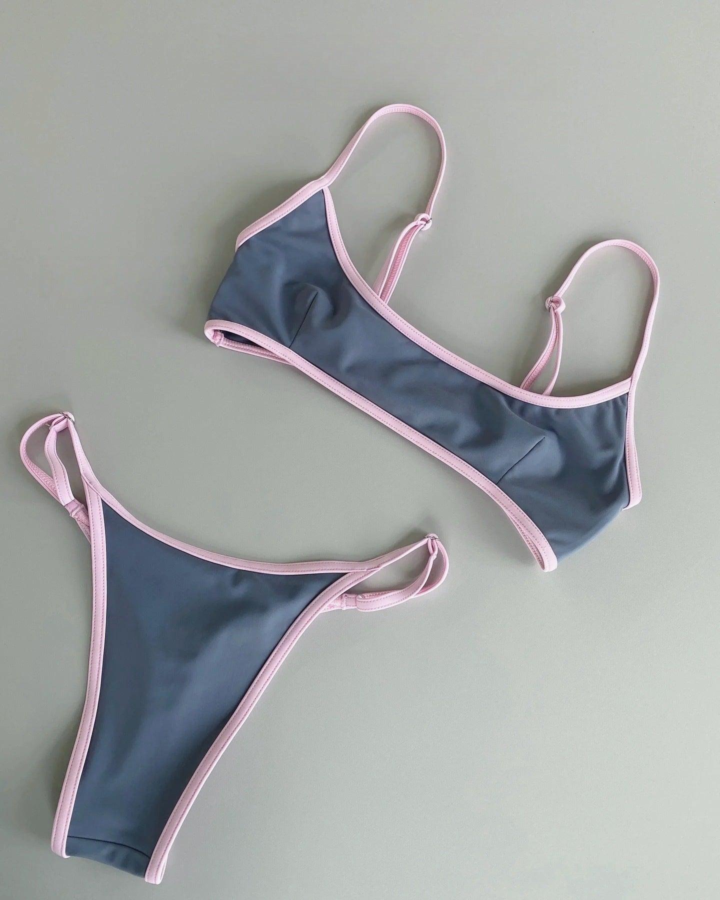Popular Bikini Solid Color Sexy Split Multi Color Swimsuit Women