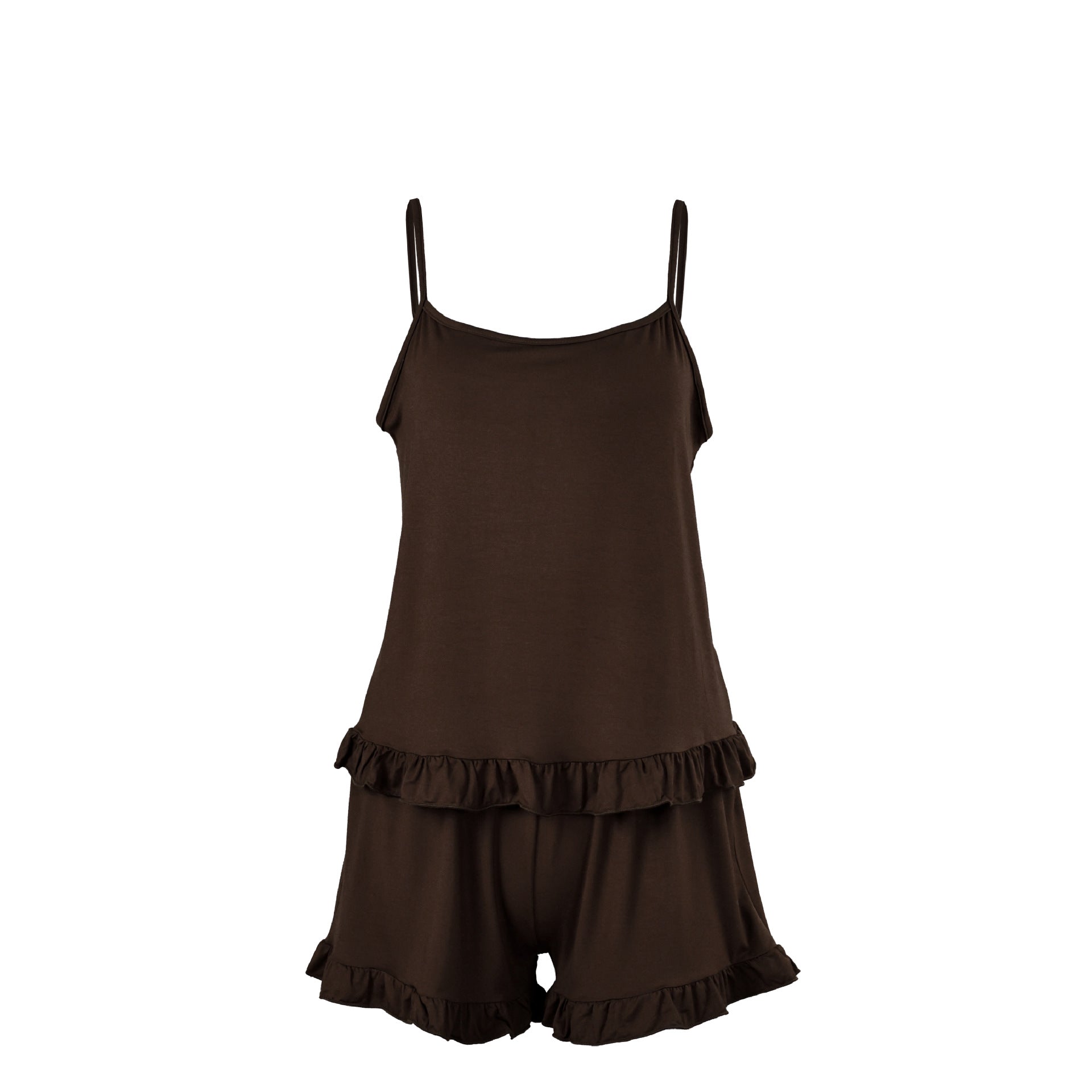 Knitted Modal Vest Top Wooden Ear Shorts Two Piece Soft Pajamas Home Wear