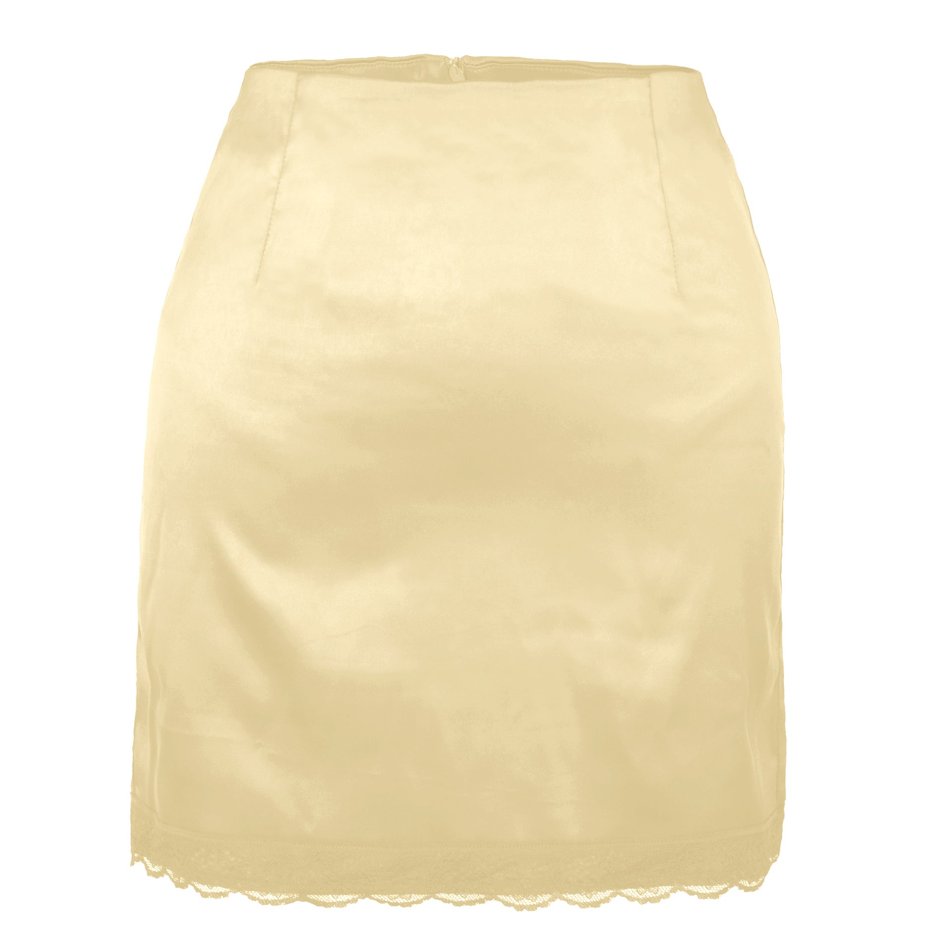 Women Clothing High Waist Sheath Solid Skirt Women Spring Summer Elastic Satin Lace Sexy Skirt
