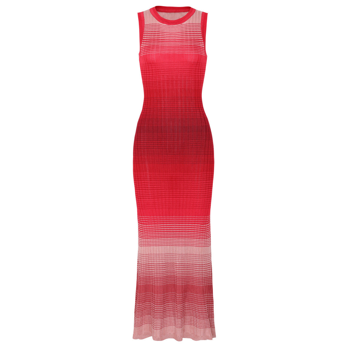 Spring Autumn Socialite Net Red Wind Knitted Women Sleeveless Maxi Dress