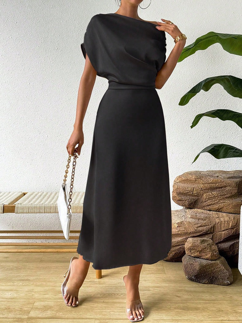 Women Clothing Trendy Summer Satin Satin Women Summer Dress Tight Jumpsuit Long Dress