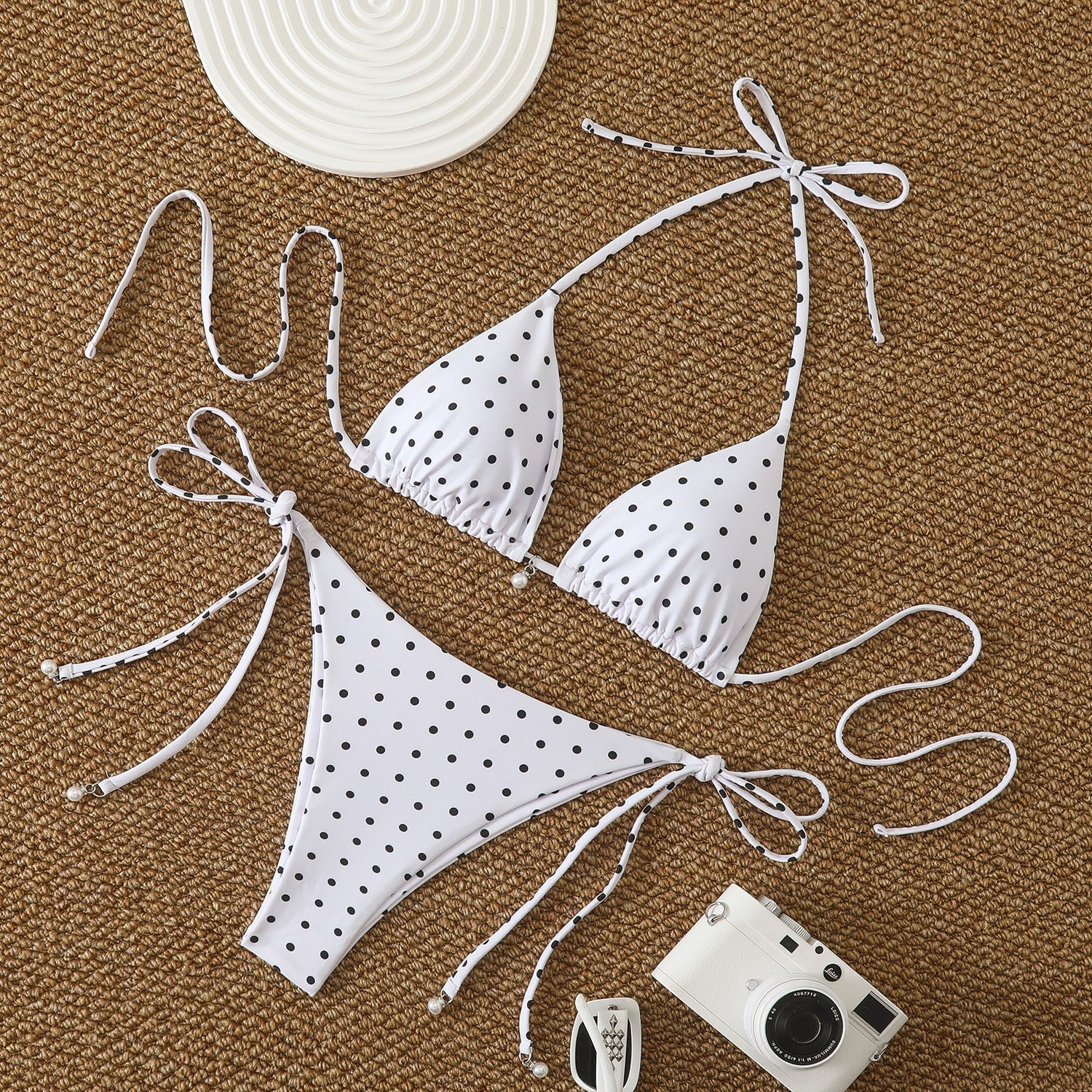 Swimwear Women Split Tight Dot Sexy Bikini Triangle Printed Swimsuit