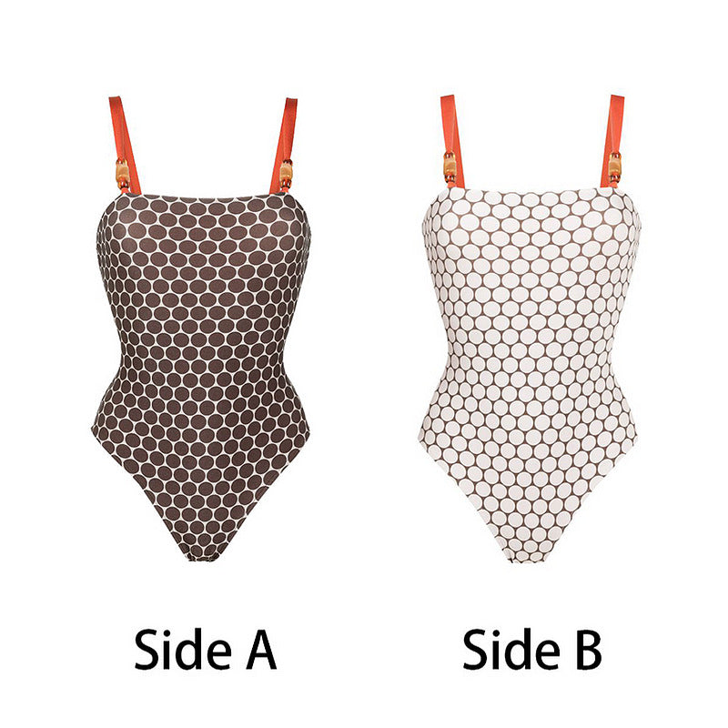 Double Sided One Piece Swimsuit Women Beach Vacation Skirt Swimsuit