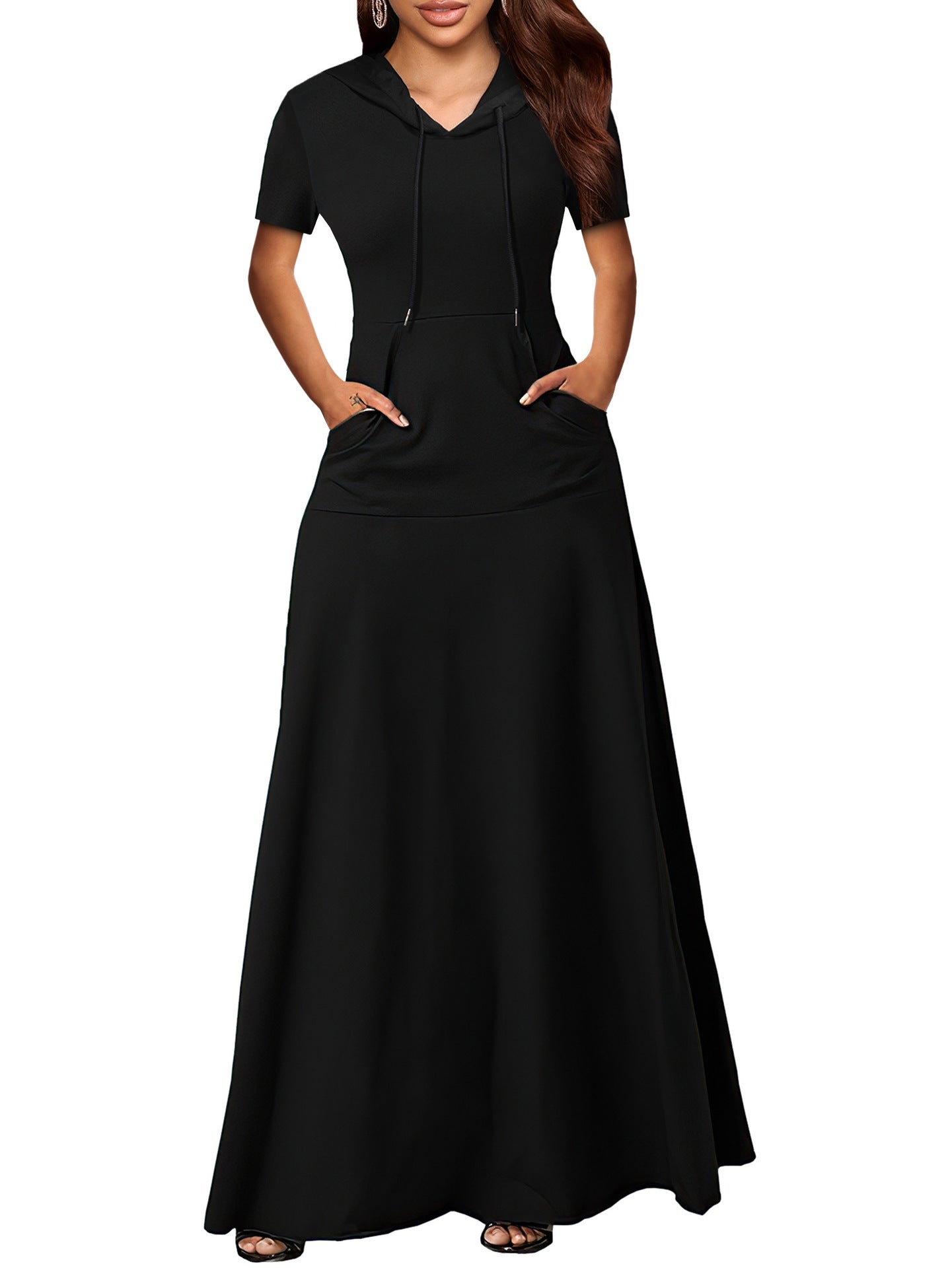 Wal Mart Spring Summer Sexy Sexy Hooded Sweater Maxi Dress Women