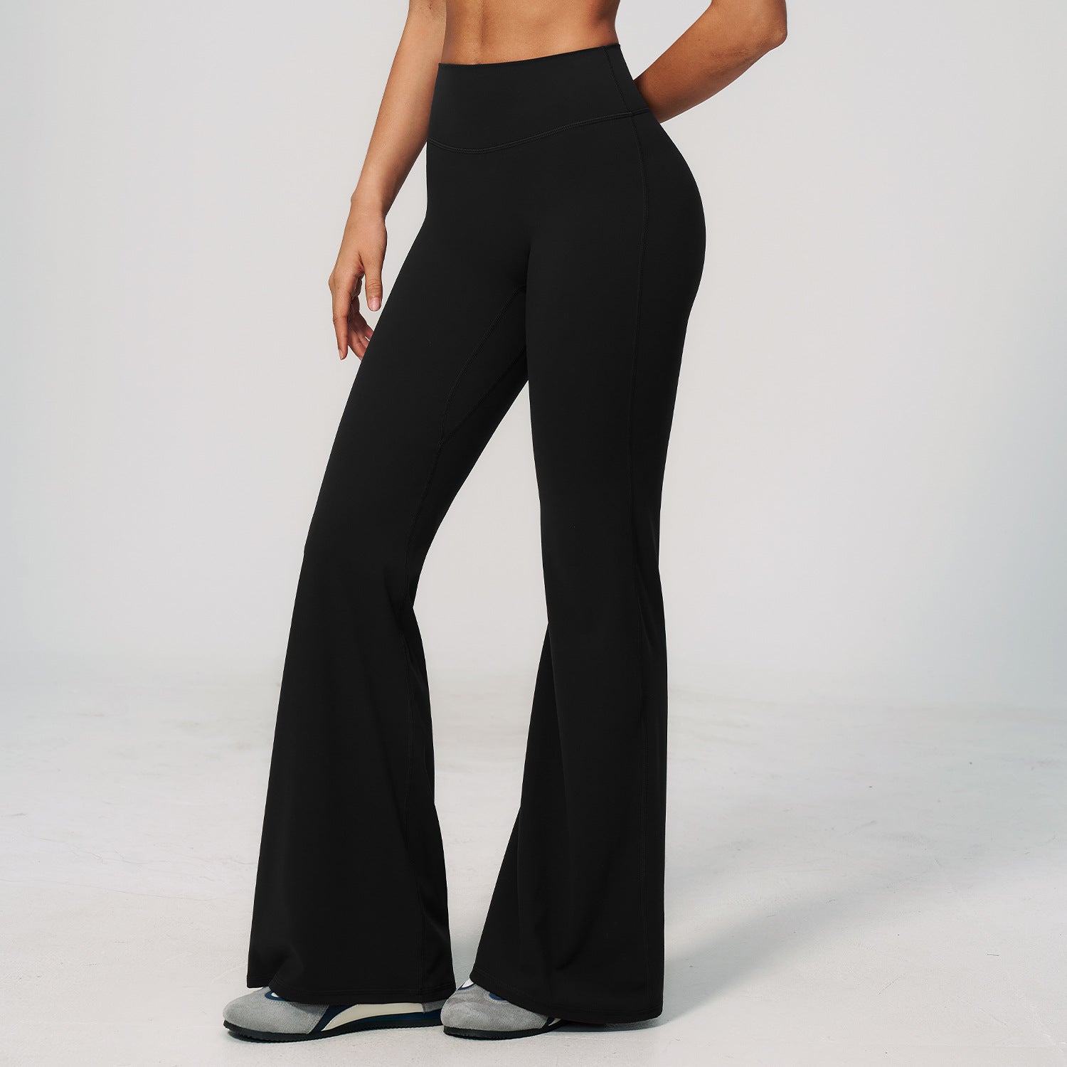 Summer Brushed Yoga Trousers High Waist Shaping Outdoor Running Sports Fitness Bell Bottom Pants Women