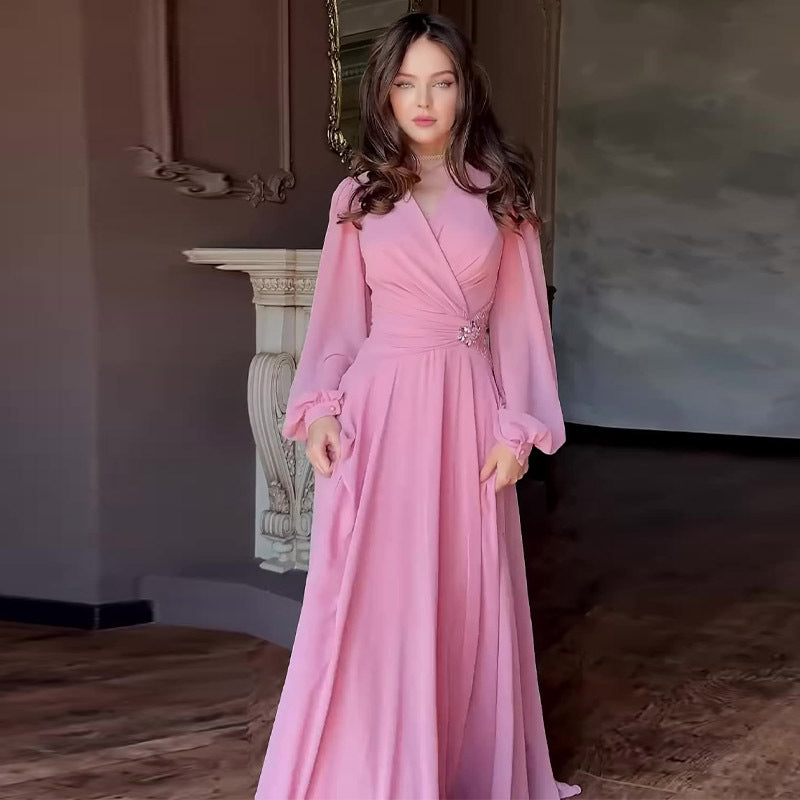 Summer Long Elegant Graceful Stitching Floral Waist Dress