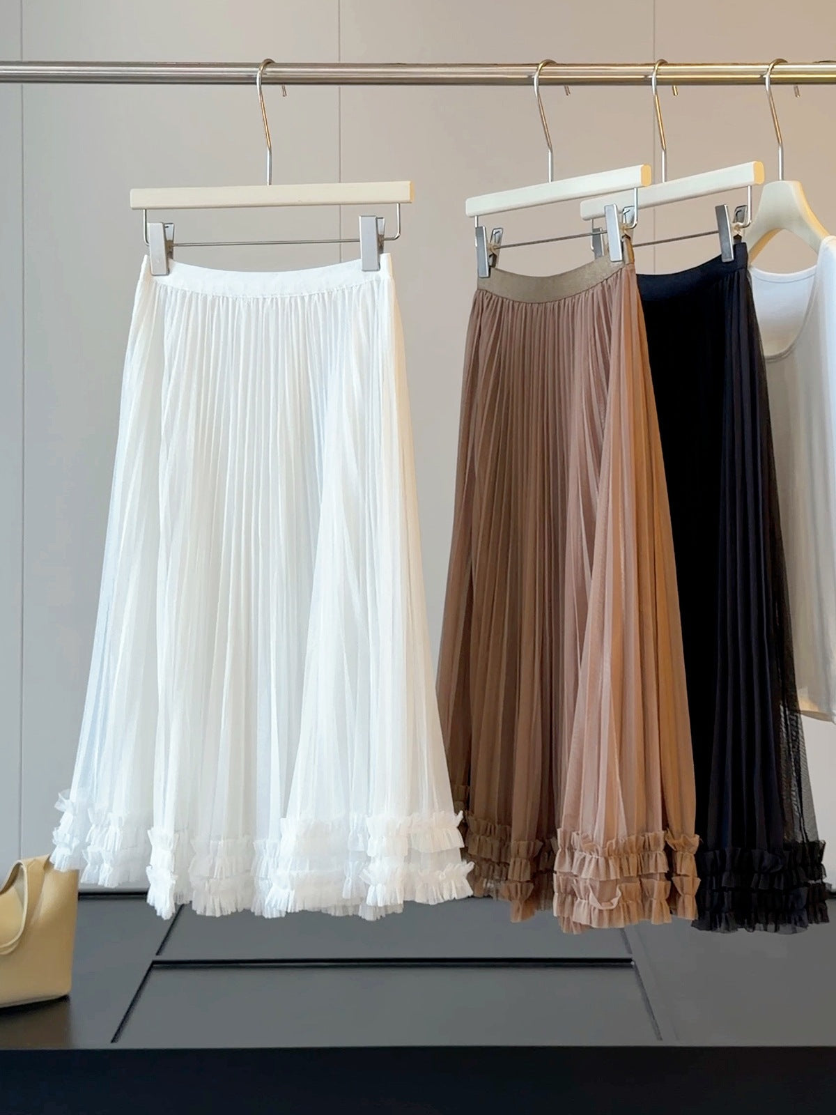 Tree Fungus like Lacework Skirt Women Summer High Waist Stitching A line Western Puffy Fairy Skirt