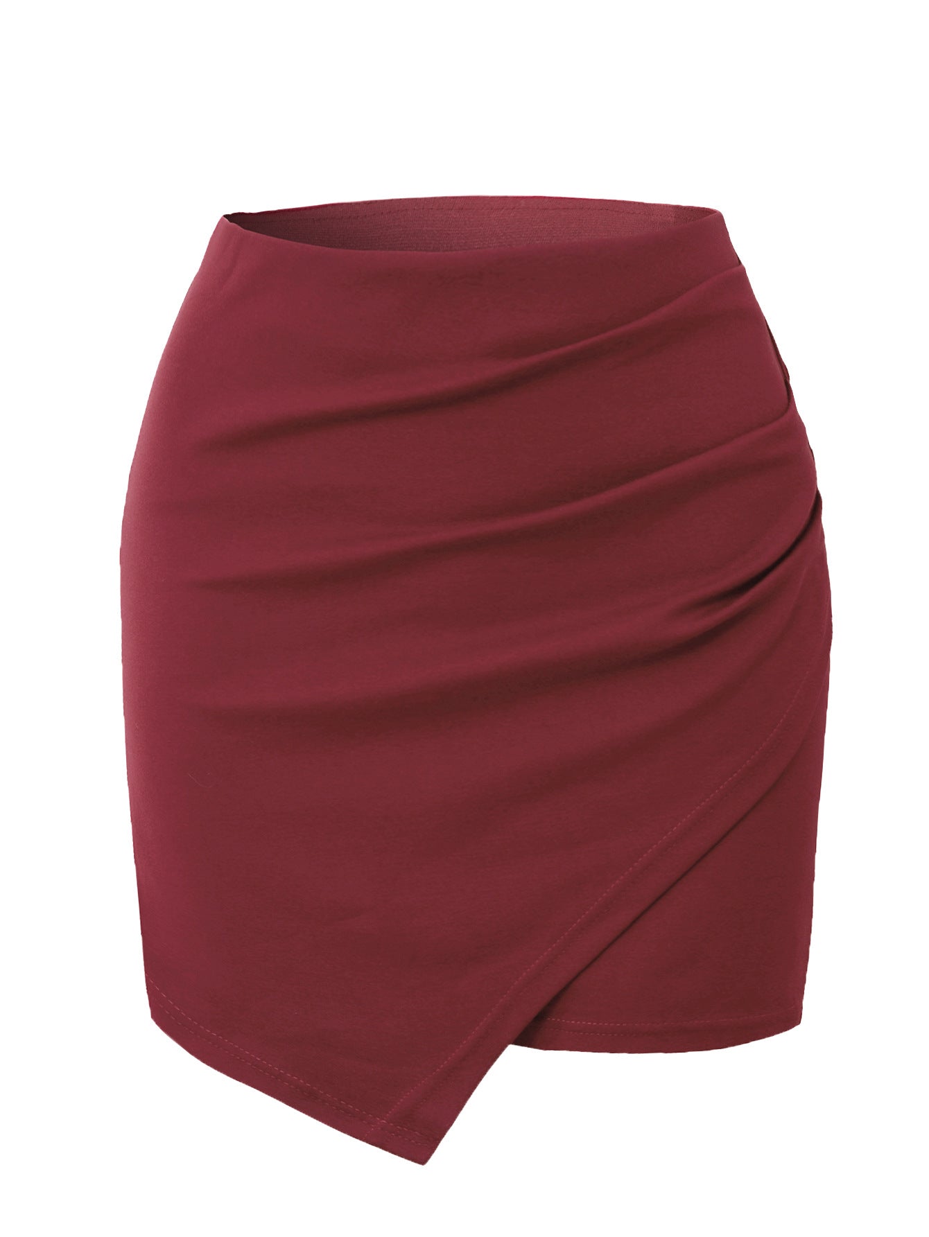 Women Clothing Irregular Asymmetric Heap Pleated Skirt High Waist Elastic Twisted Hip Skirt