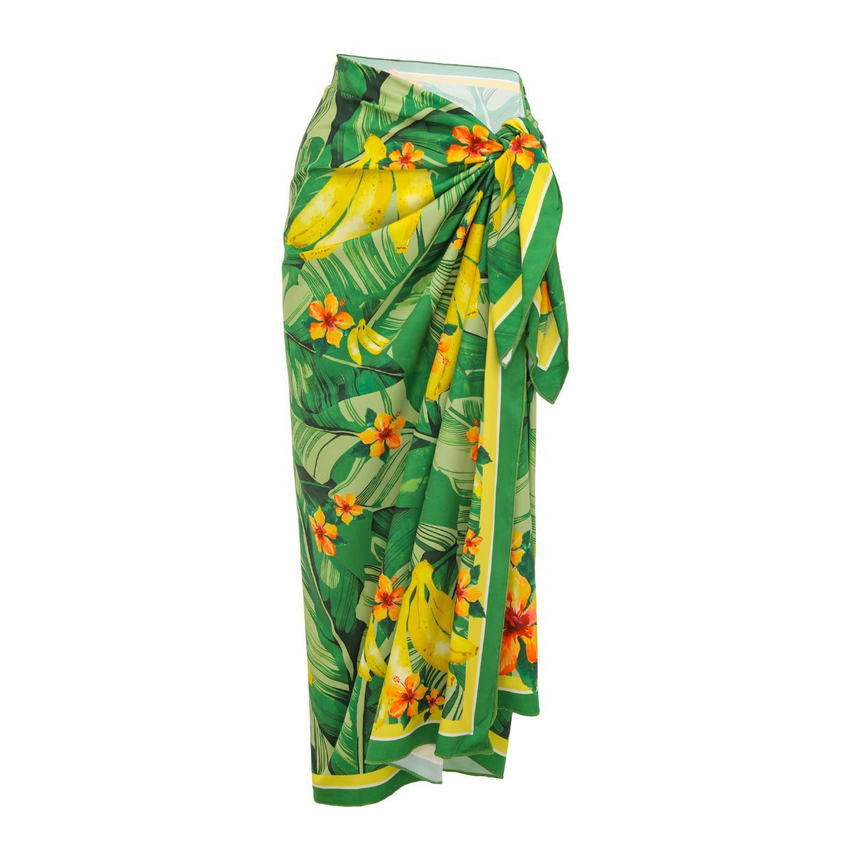 Swimsuit Green Banana Floral Print One Piece Swimsuit Set Women