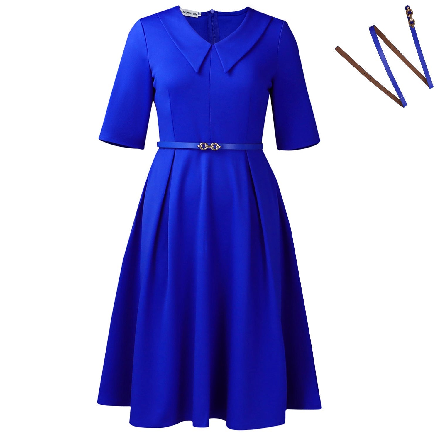 Women Clothing Autumn Elegant Solid Color Polo Collar Africa Dress