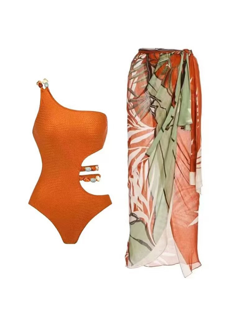 French Tulle Skirt Swimsuit Women Sexy Cutout Women Swimsuit
