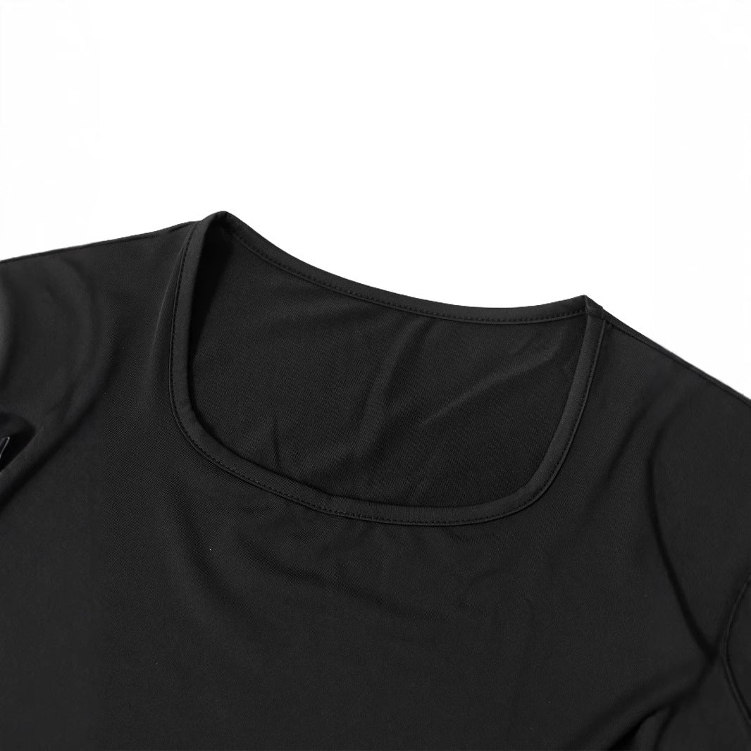 Summer Casual Square Collar Short Sleeve Dress Women Clothing
