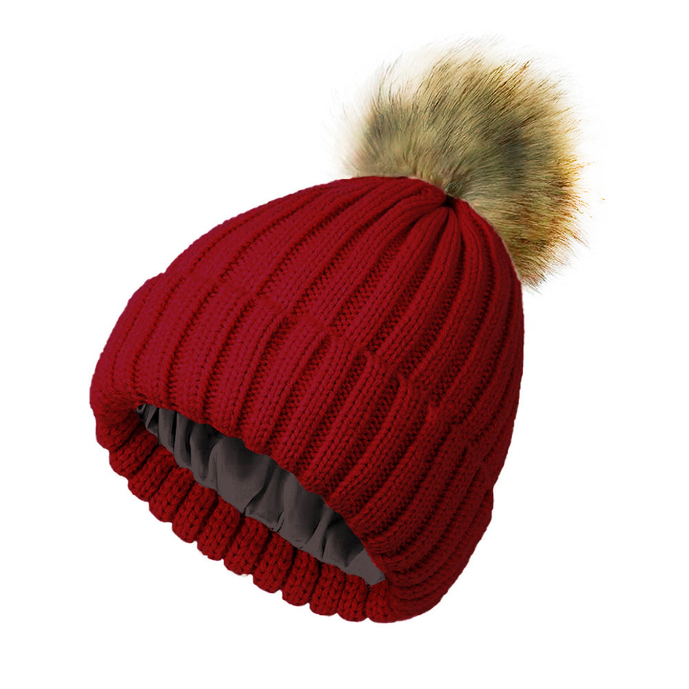 Soft Beanie Fluffy Ball Cap — Warm Knitted Winter Hat with Pom Pom