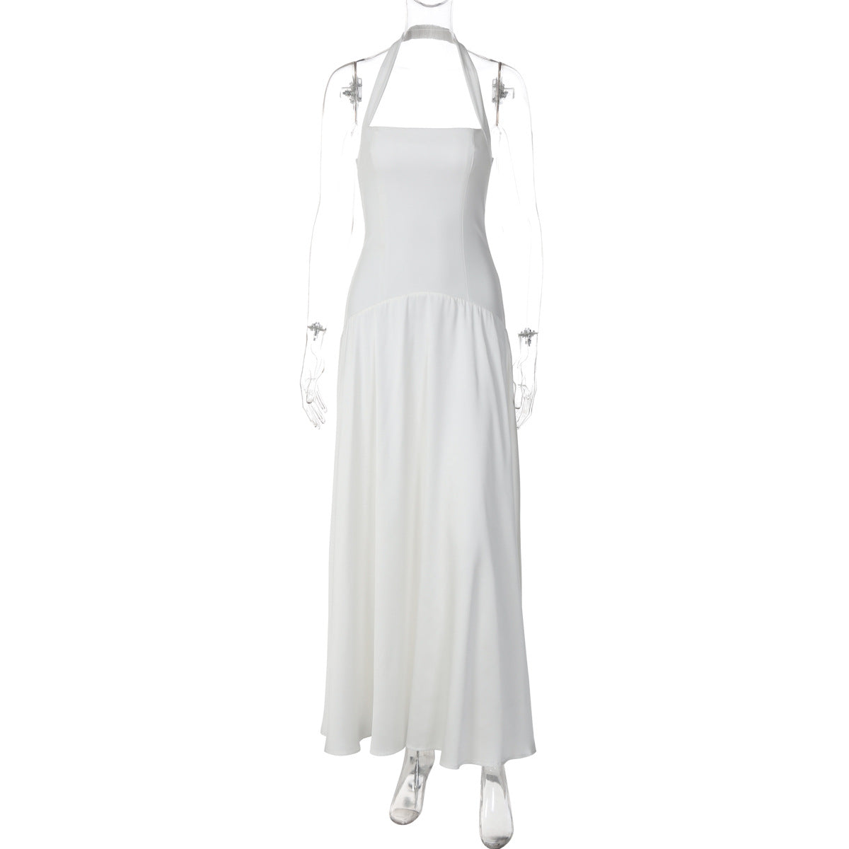 Women Clothing Summer Sexy Backless Zipper Elegant High Grade Halter Dress