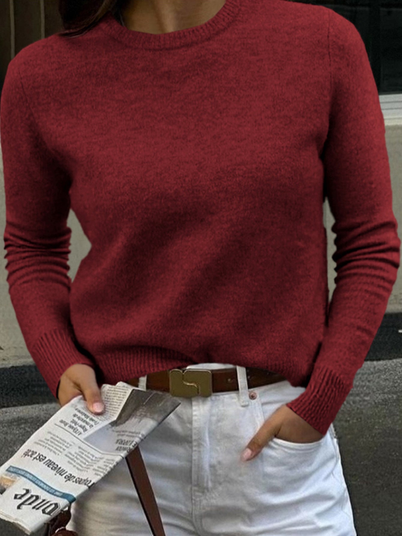 Casual- Woolen Long Sleeved Bottoming Shirt Sweaters Women Clothing Autumn Winter
