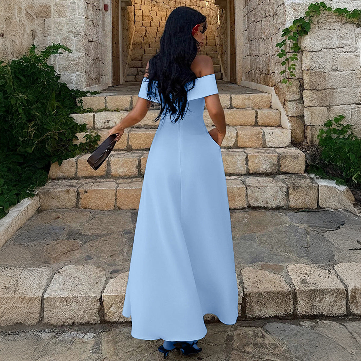Women Spring Summer Dress Elegant Tube Top Maxi Dress