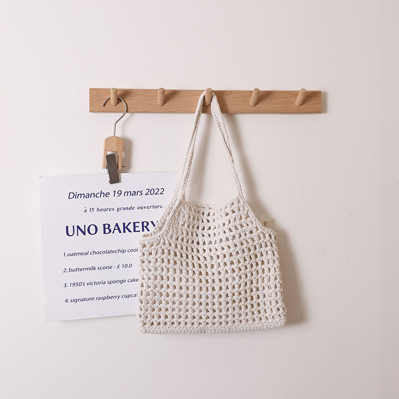 Hollow Out Cutout Portable Cotton Woven Bag Casual Straw Bag Holiday Beach Bag All Match Women Bag