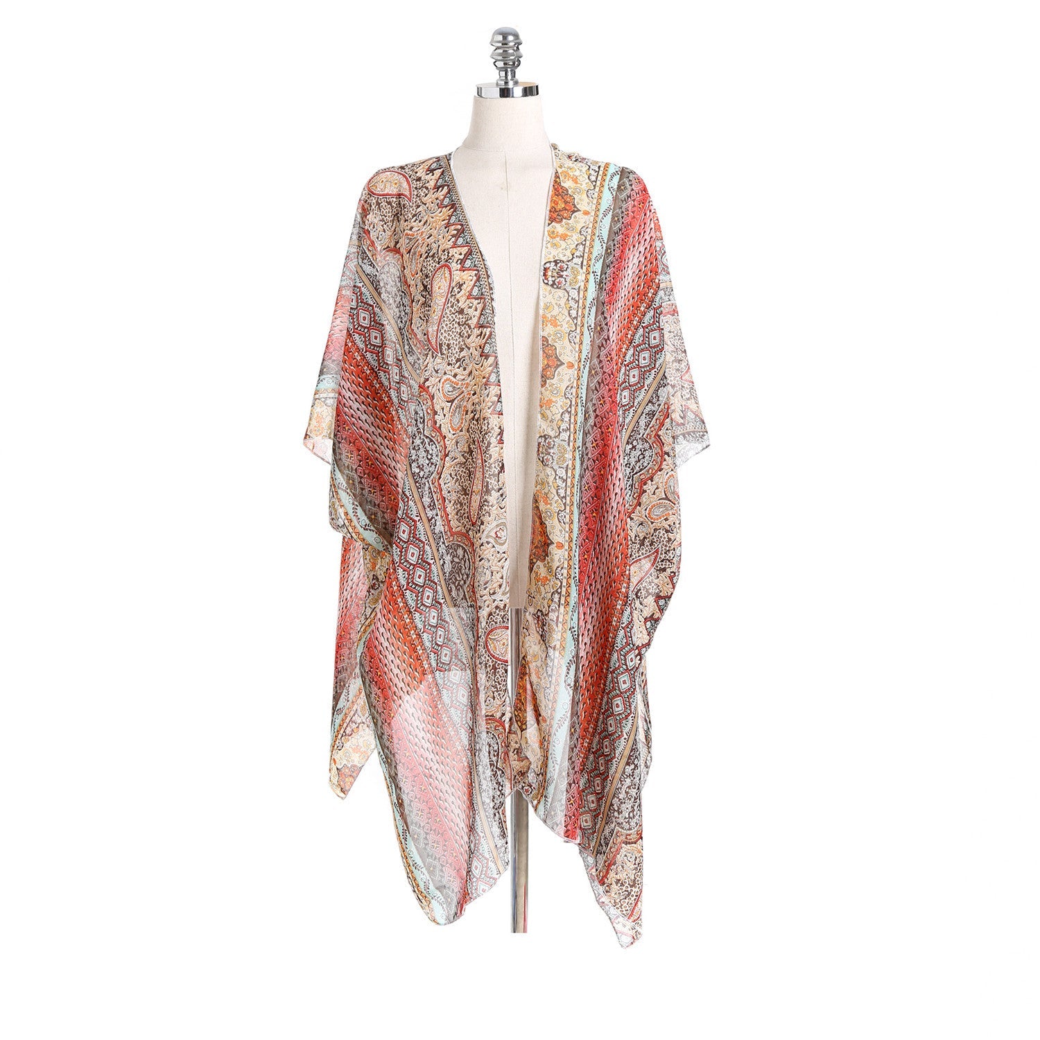 Spring Summer Paisley Pattern Kimono Cardigan Sun Protection Sun Shade Blouse