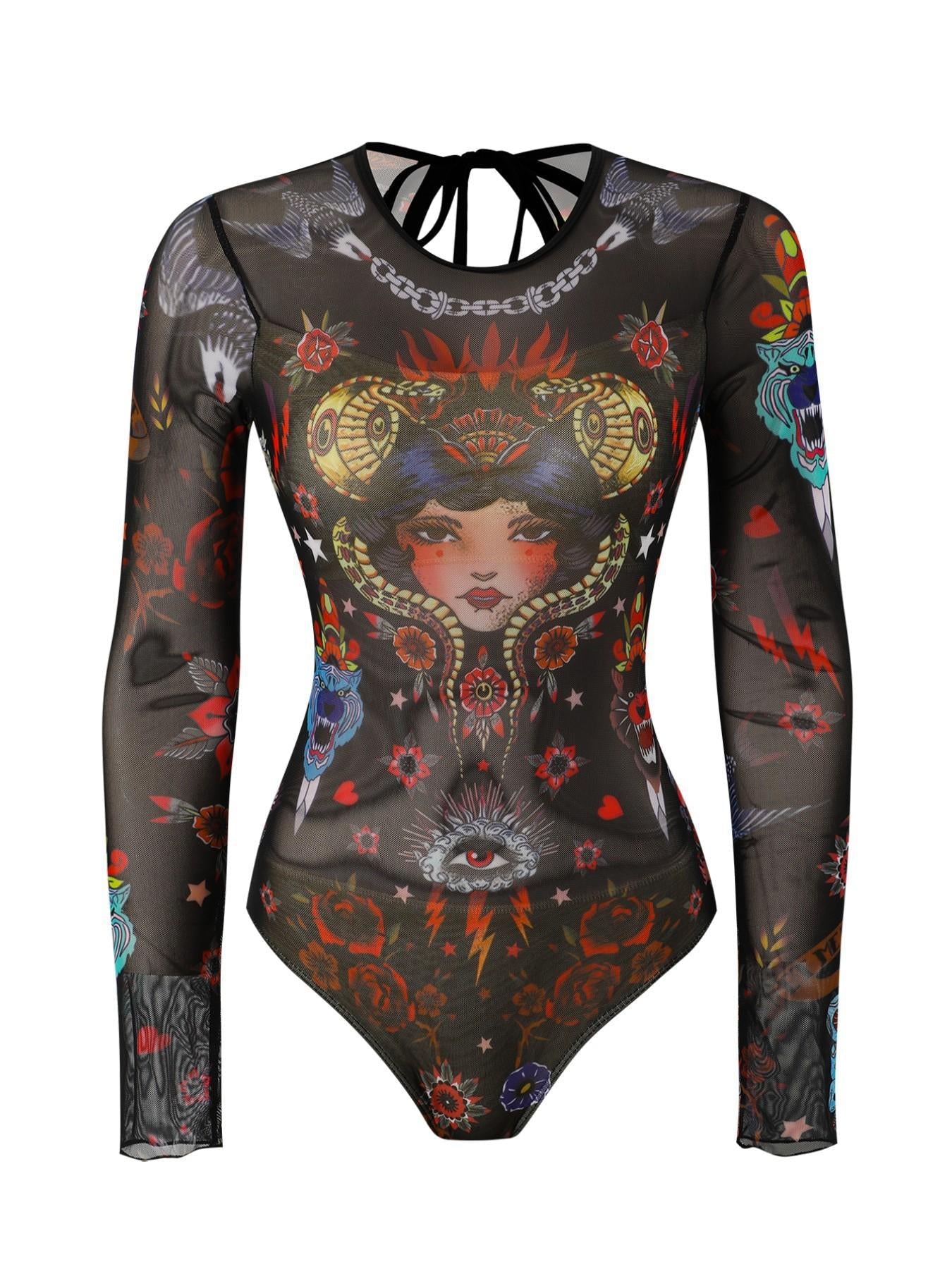 One Piece Swimsuit Women Sexy Retro Mesh Swimsuit Set Two Piece Set Long Sleeve One Piece Swimsuit Vacation Swimsuit