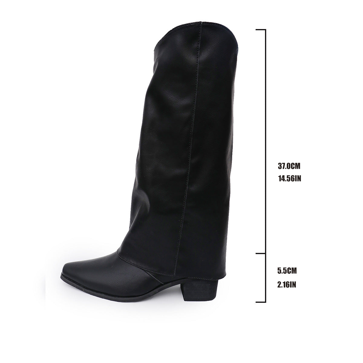 Retro Rivet High Top Western Cowboy Boot Women Long Mid Heel Pointed Toe Slip on Knight Boots Long Boots