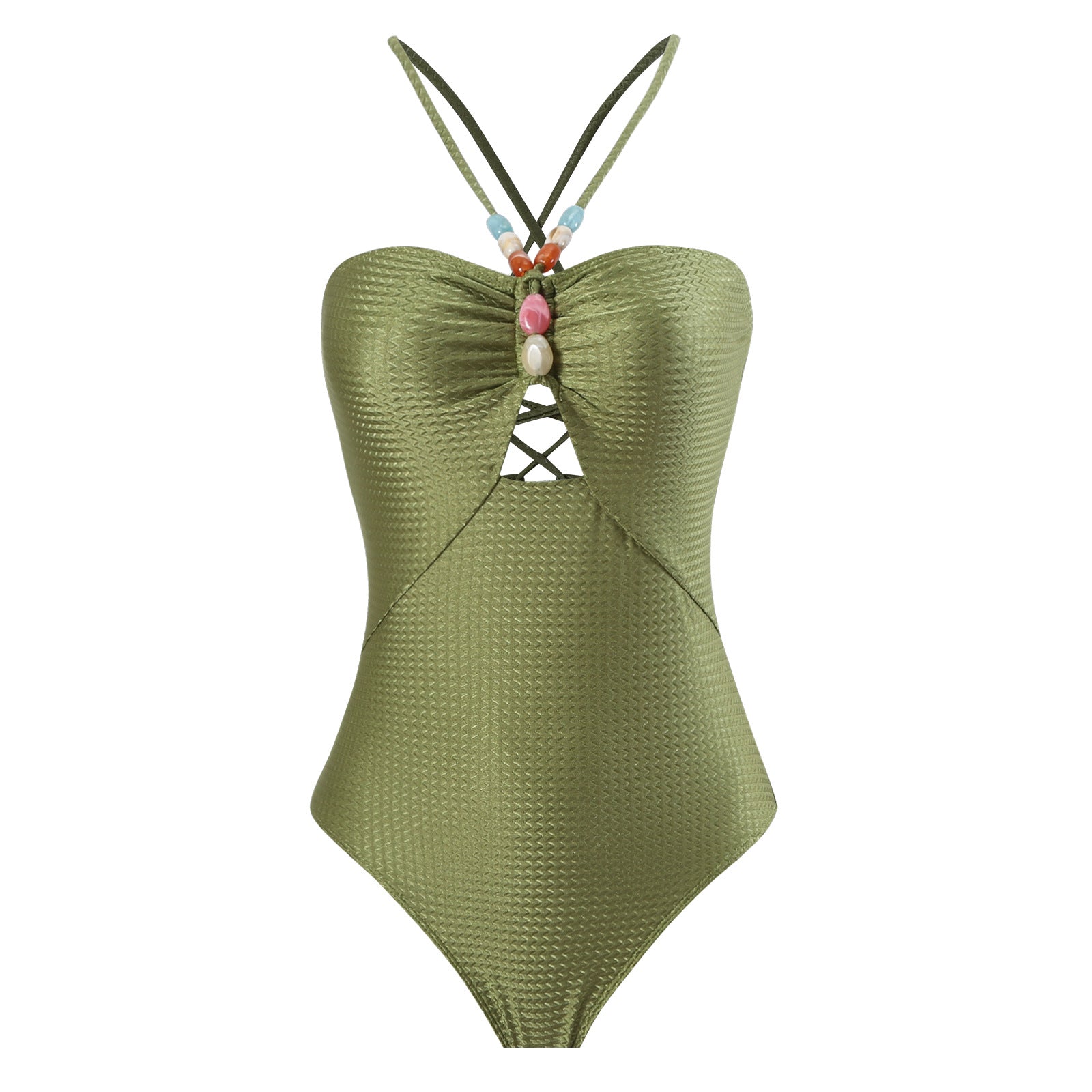 Arrival Solid Color One Piece Women Swimwear Suit French Retro Covering Belly Thin Swimming