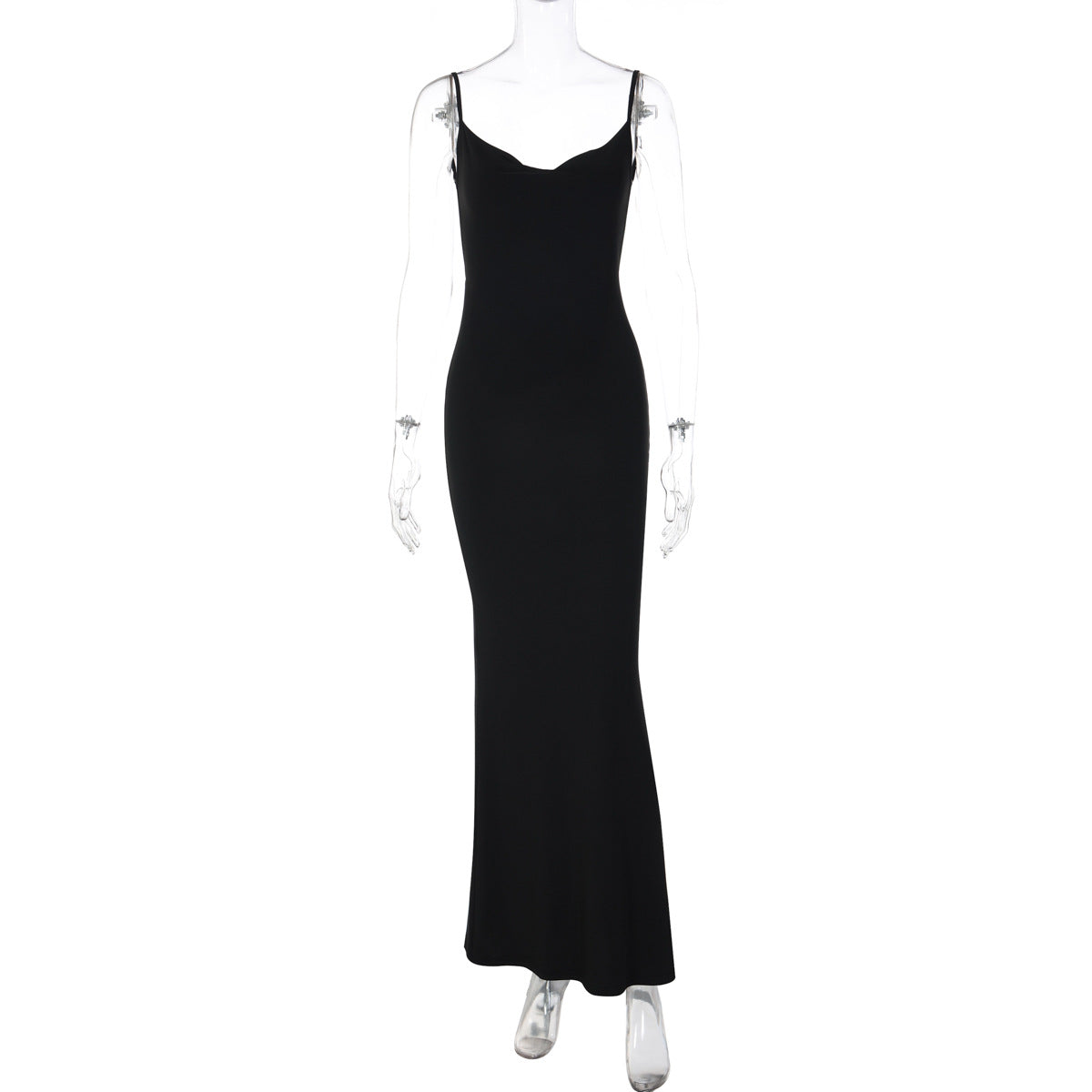 Summer Sequined Butterfly Decoration Solid Color Sexy Suspenders Backless Dress